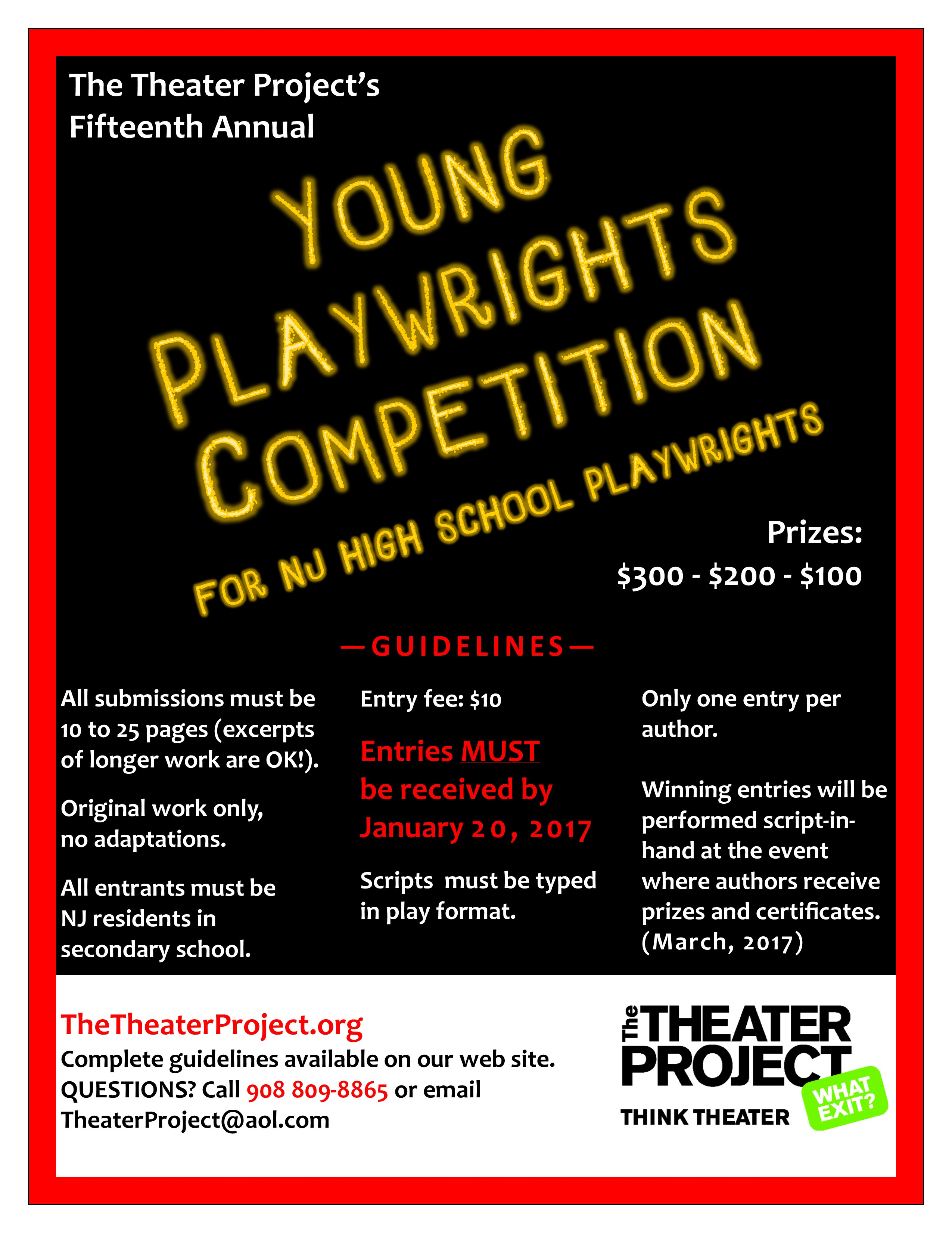 Theater Project Young Playwrights Contest